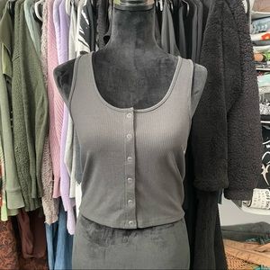 AE Cropped Snap-Front Tank Top